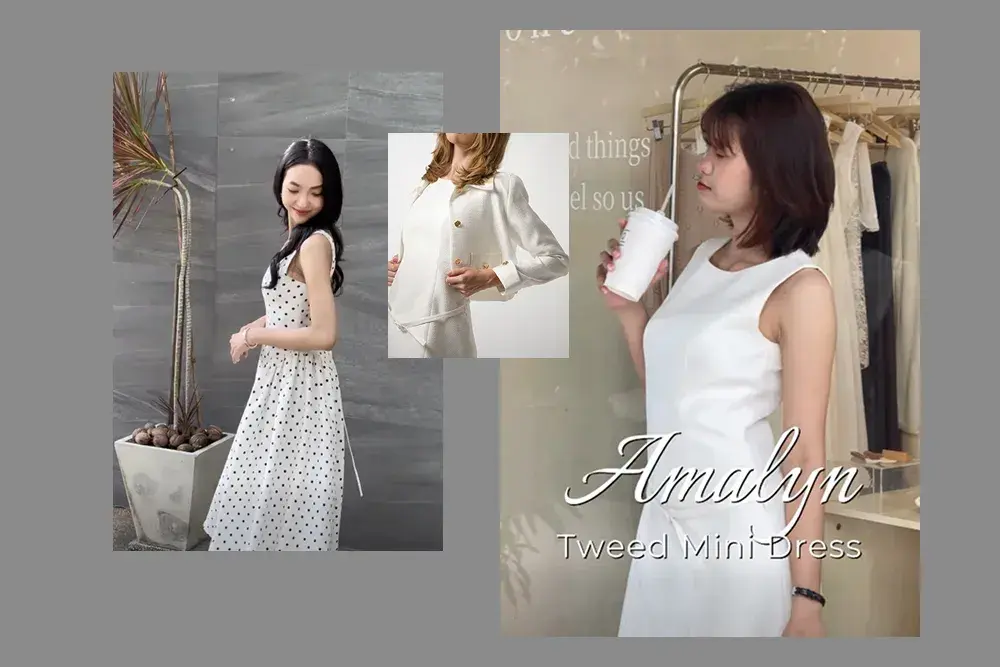 ช้อปเลย ชุดเซ็ท เสื้อกั๊ก และเดรสสไตล์ Minimal โทนขาวล้วน
