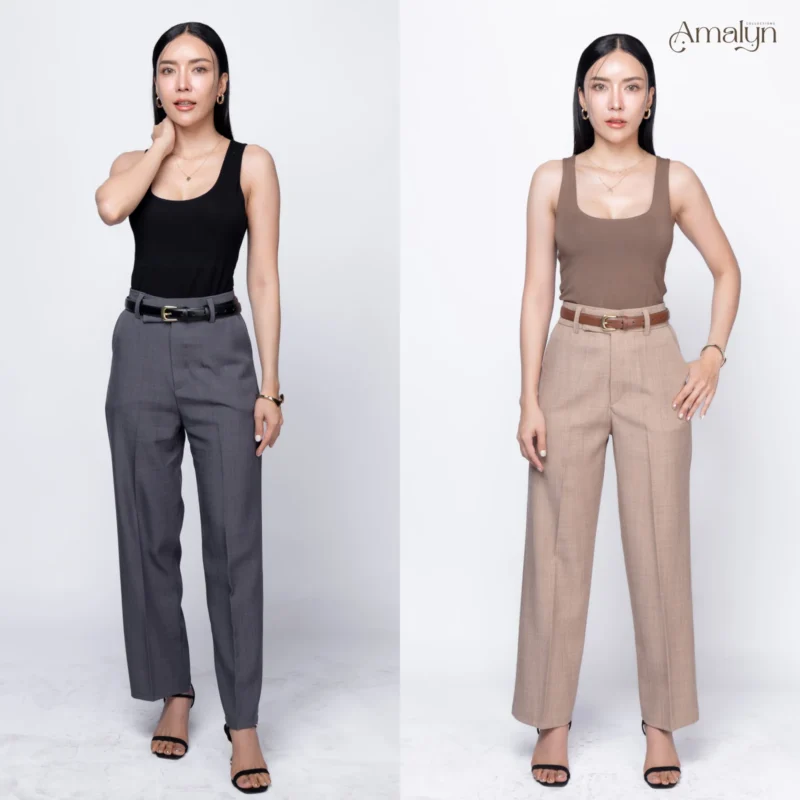 กางเกงขายาวกระบอกกลาง The Daily Fit Pants Amalyn_Collections