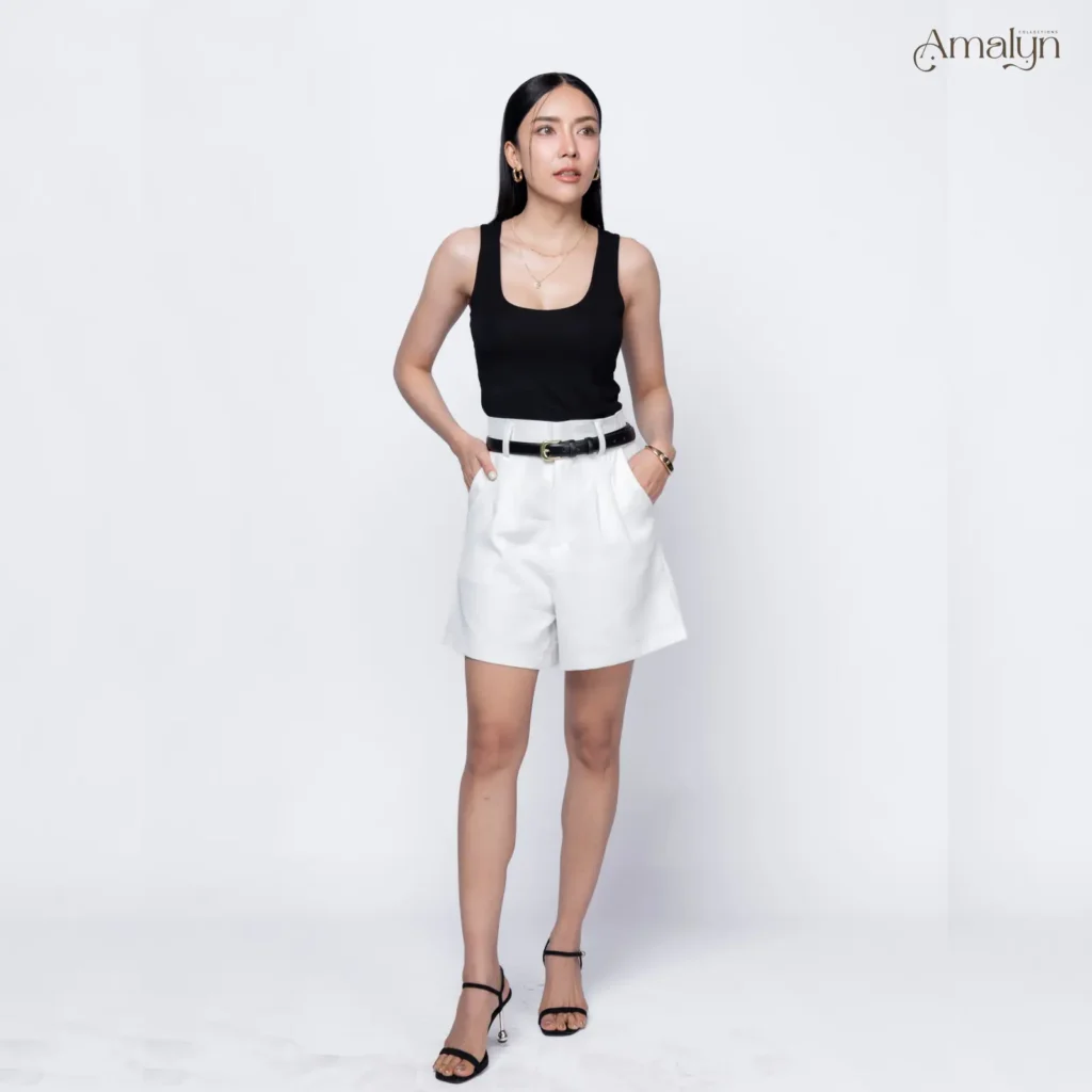 High-waisted Barbie-style pants Classic Short Pants | Amalyn Collections