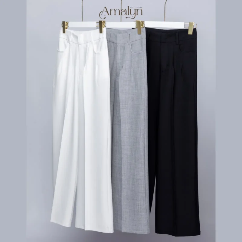 กางเกงขายาวกระบอกใหญ่ใส่ทำงาน ModeFlex Pant | Amalyn_Collections