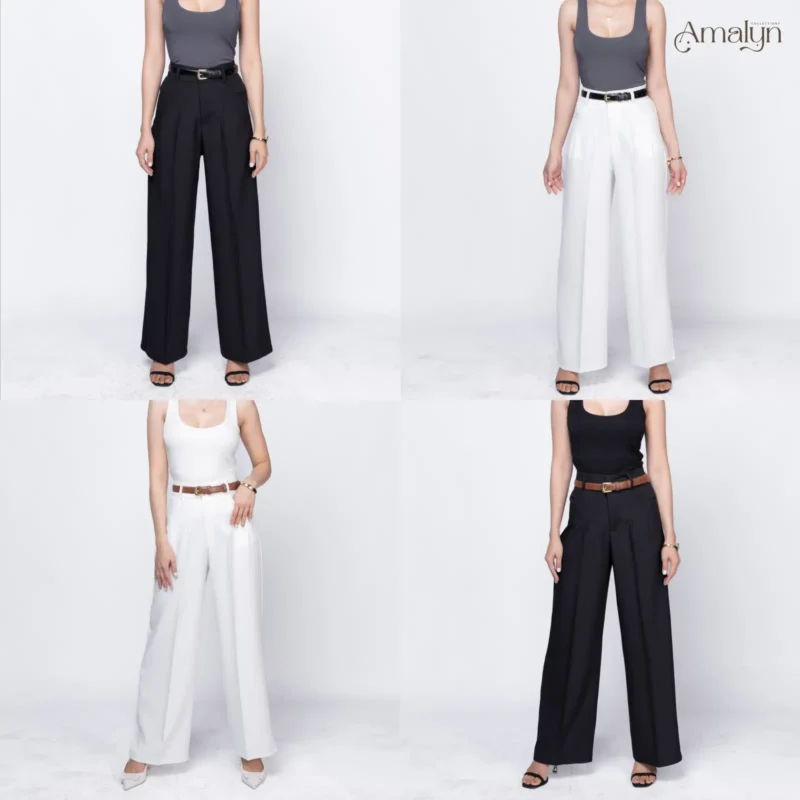 กางเกงขายาวกระบอกใหญ่ใส่ทำงาน ModeFlex Pant | Amalyn_Collections