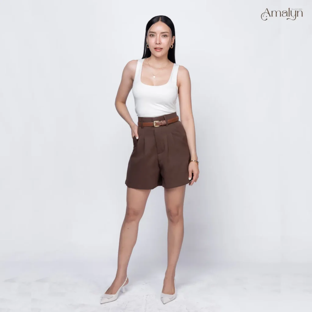 กางเกงเอวสูงทรงบาร์บี้ Classic Short Pants | Amalyn Collections