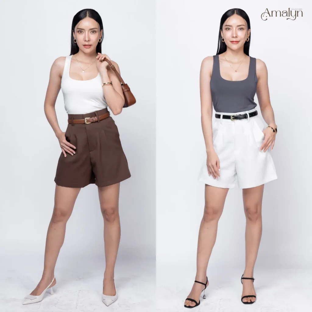 กางเกงเอวสูงทรงบาร์บี้ Classic Short Pants | Amalyn Collections