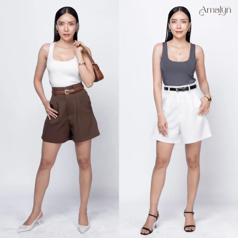 กางเกงเอวสูงทรงบาร์บี้ Classic Short Pants | Amalyn Collections