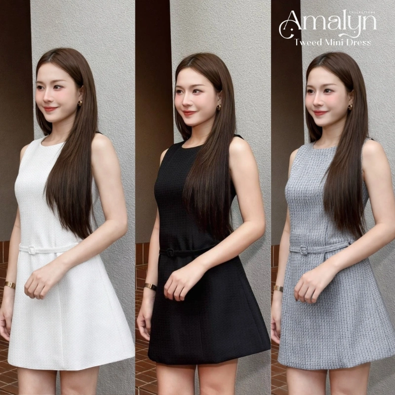 มินิเดรสผ้าทวีต Amalyn Tweed Mini Dress | Amalyn Collections