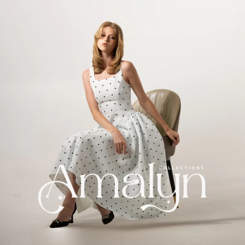 Amalyn Dotty Dress (ด็อตตี้ เดรส) เดรสลายจุดโทนขาวดำ ดีไซน์เรียบหรู